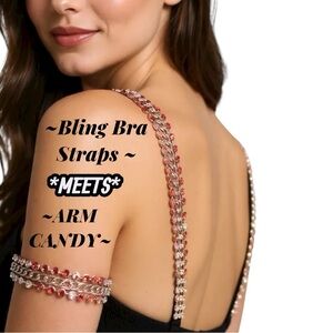 Womens BRA JEWELRY BLING NEW YEARS EVE Ruby Red Crystal Detachable Adjustable
